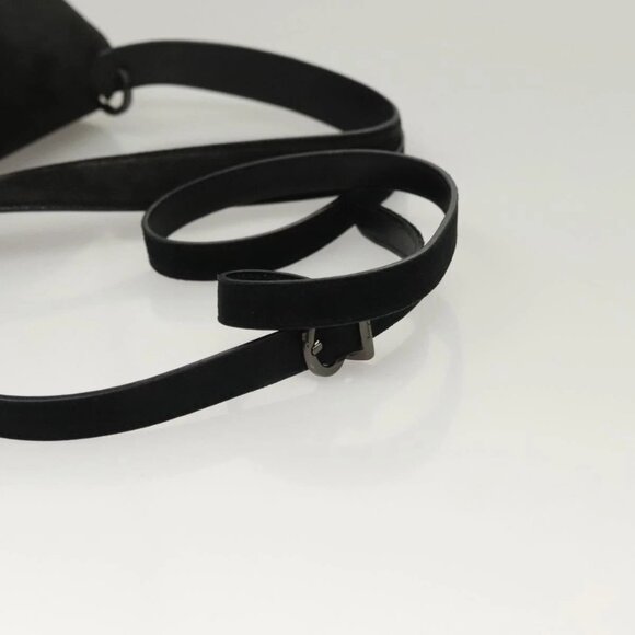 Salvatore Ferragamo Hand Bag Suede Black Silver Auth - Picture 10 of 16